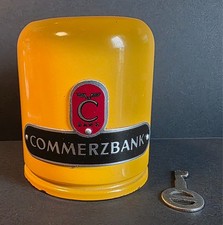 Massive Metall Spardose Sparbüchse der „Commerzbank“ mit Schlüssel