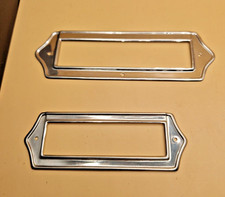 Alte Etikettenhalter 60 - 120mm Chrom Vintage Antik Etikettenrahmen DDR