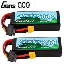 2X Gens Ace G-Tech 3600mAh 14.8V 60C 4S Lipo Akku XT60 Stecker Für 1/10 RC Car 