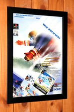 1998 Snow Racer 98 PS1 Vintage Promo Rare Small Poster / Ad Page Framed 