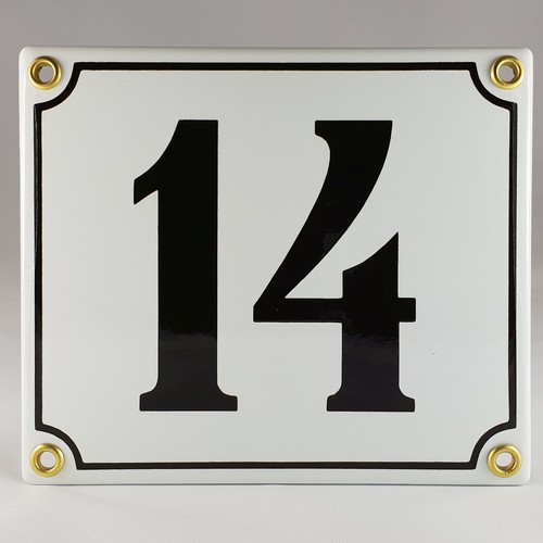 Emailleschild hausnummer - hausnummer, 14