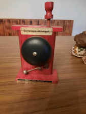 Vintage Bar Glocke Schnapsklingel "Noch eine Runde", rot (guter Zustand)