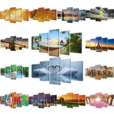Leinwand Bild Kunstdruck Wandbild Bilder Set Wandbilder Natur Wald Home Deko