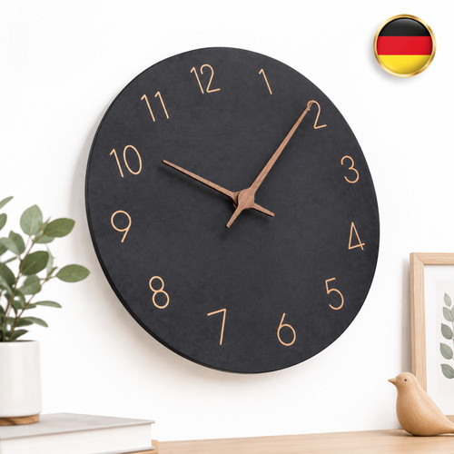 30cm wanduhr funk mit holz - 30cm,