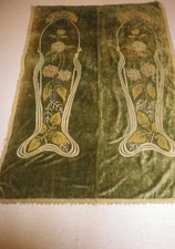 Original Jugendstil Diwan- Samtdecke  bestickt 180 x 125 cm