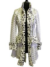 ausgefallener weißer Frack Jacke Damen m silbernen Punkten Fasching Kostüm