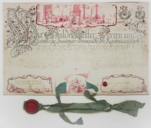 Gesellenbrief kaufmann j - -, j.f