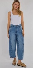 Damen Barrel Leg Jeans Denim