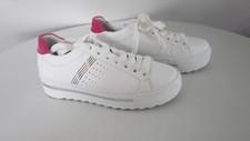 Neuwertiger schicker Damenschuh von Gabor in Gr. 37,5 ,weiß mit bunten Streifen