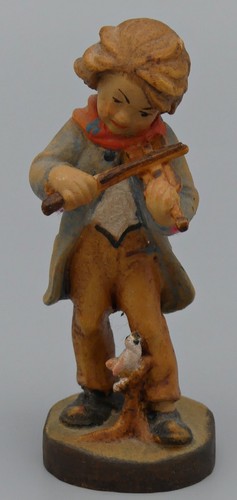 Holzfigur junge mit vogel - vogel, und