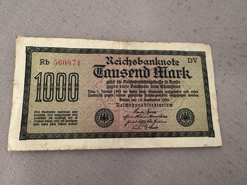 Reichsbanknote 1000 mark 1922 - reichsbanknote,