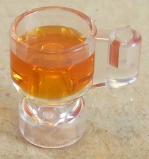 LEGO Minifig Utensil - Becher / Cup mit Inhalt / (Tee)  transp. klar # 68495pb01