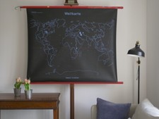 VINTAGE | SCHULWANDKARTE EUROPA WELT WORLD MAP WANDKARTE | SCHOOL WALL CHART 