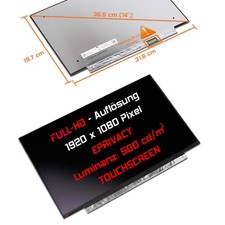 14" Full HD LED Ersatz Display Lenovo PN: 5D10V82345 ePrivacy Touch 500 NIT