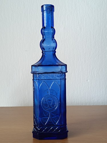 Blaue glasflasche vintage - blaue,
