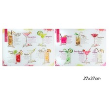 Arbeitsplattenschoner Hartglas Schneidebrett Küche Cocktail Rezepte Design