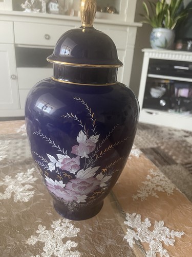 Deckelvase cobaltblsu - deckelvase,