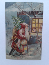 Alte Glückwunschkarte mit Weihnachtsmann(3),ca 1910.