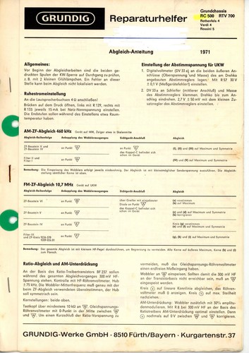 Grundig service manual für - service,