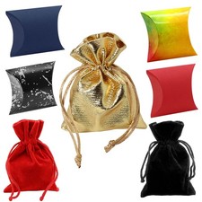 Geschenktasche 1-100 Stk. Samtbeutel Verpackung Säckchen Schmuckbeutel Box 