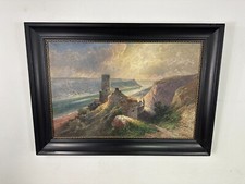 Antikes Ölgemälde Burg