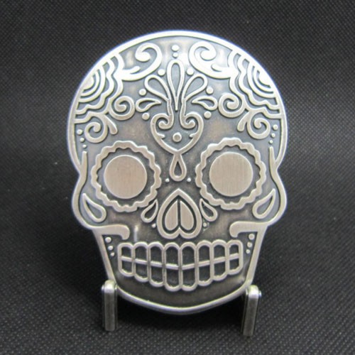 Buckle totenkopf versilbert - buckle,