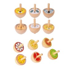 6x Holz Kreisel Spielzeug