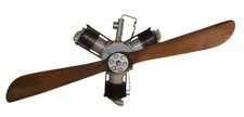 Nostalgie Retro Flugzeug Propeller 2-flügelig mit Motor L 100 cm Luftraum Deko