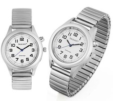 PROFI Damen Sprechende Armbanduhr SILBER Uhr Senioren Blindenuhr Sprechfunktion