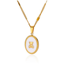 Goldene Teddybär Halskette