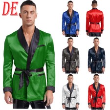 Herren satin morgenmantel - satin,