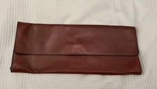 Vintage Bordeaux CLUTCH ECHTLEDER mit Reißverschluss 
