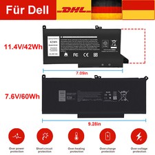 F3YGT/DJ1J0 Akku Für Dell Latitude 7280 7290 7380 7390 7480 7490 E7280 E7480 DE
