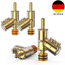 4stk Vergoldet Bananen Stecker Abschließbar HiFi Audio Lautsprecherkabel Adapter