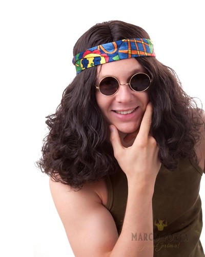 Hippieperücke braun lang