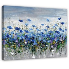 Leinwand bilder blumen blau - leinwand,