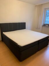 Boxspringbett Malta 7120000  Bezug Falcone 68 grau, inkl Topper, Bonnellfederker