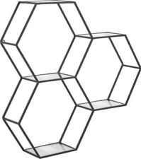Leonique Wandregal Lenia Dekoregal schwarz Wanddeko Metall Sechseckig Dekoration
