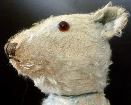 Blauer mohair teddybär - blauer,