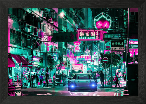 Auto stadt hongkong nacht - hongkong,