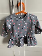 KLEID PAPAGINO - GRÖSSE 86 - 12-18 MONATE - GRAU MIT PUNKTEN - TOP ZUSTAND