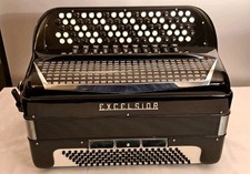 EXCELSIOR   Knopfakkordeon     Mod. 610    B-Griff  Musette  120 Bässe  !