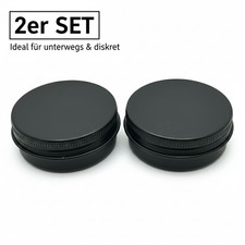 Kleine Aluminiumdosen 52x21 mm 2 Stück | Rund Metalldose mit Deckel