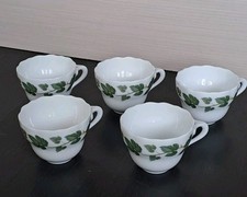 5 Stück Hutschenreuther Maria Theresia Weinlaub Kaffeetasse Tasse, 6,5 cm hoch