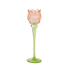 Teelichthalter Tulpe Glas lila
