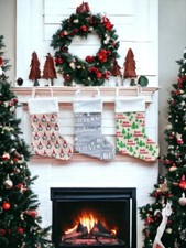 Meisterhome® 3er Set Weihnachtsstrumpf Weihnachtsdekoration Weihnachtssocken