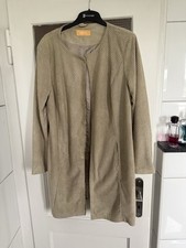 Traumhafter Longblazer In Lederoptik, Sandfarben, Größe 46 (fällt Aus Wie 42)