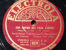 Die Parodisters u.a. EIN ABEND BEI PAUL LINCKE Top Gramophon Schellackplatte ++