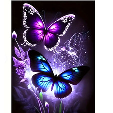 Kunstvolle Schmetterlinge im Glanz! Diamond Painting Set ohne Bilderrahmen 30x40