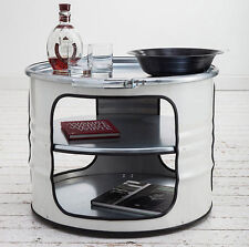 Couchtisch aus Ölfass Beistelltisch auf Rollen Industrie-Design Made in Hamburg